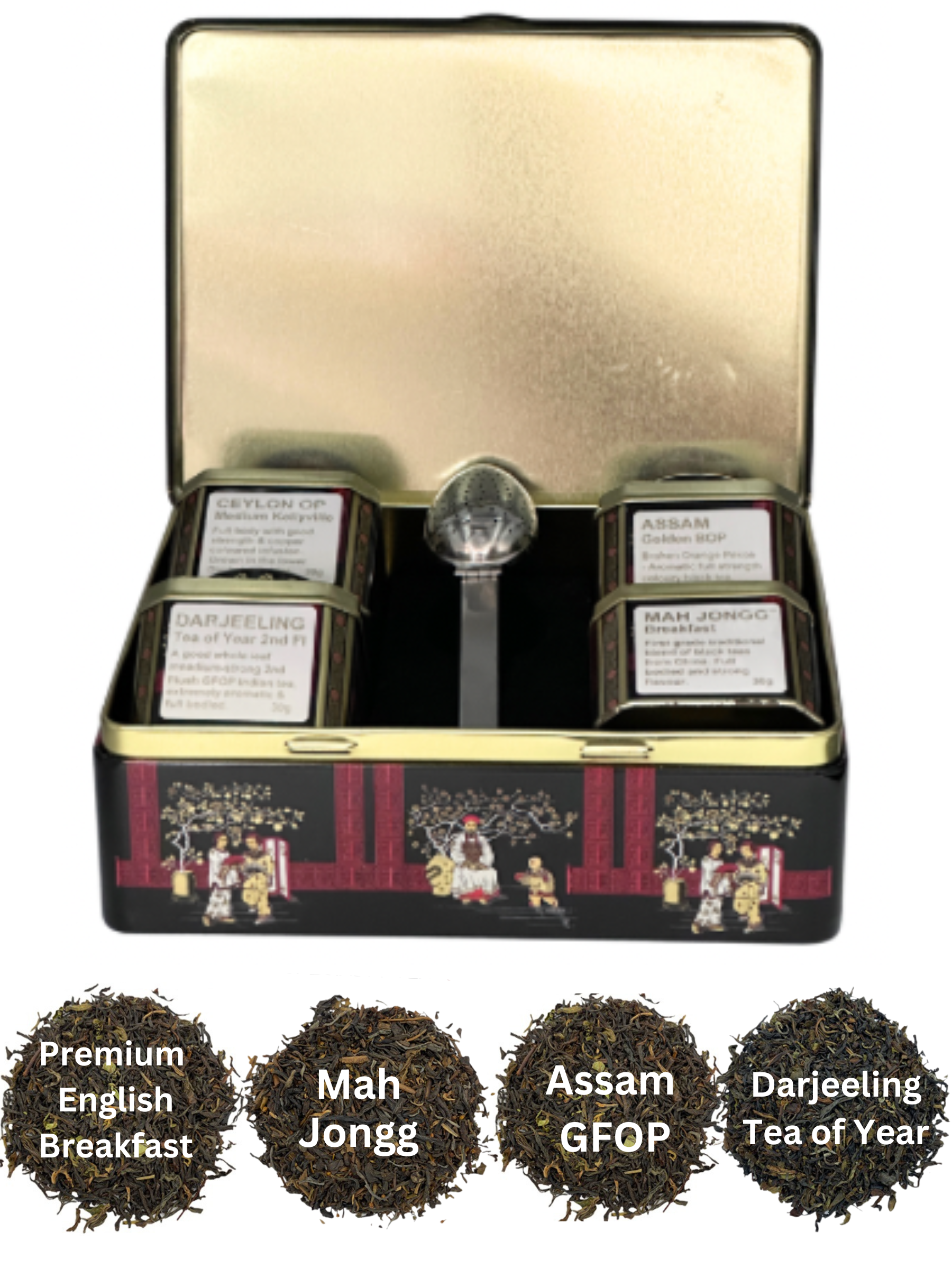 Gift Tea Caddy Filled w Loose Leaf Tea Blk-Jap 